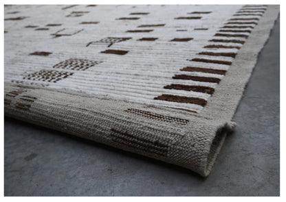 Modern design grey Berber style carpet, handmade 342x245cm
