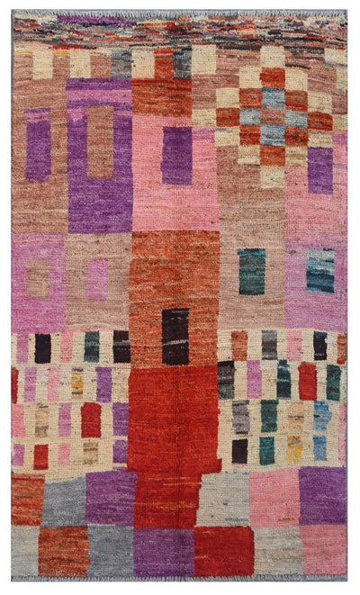 Taimany - Tappeto Tribale in Lana Multicolore - Fatto a Mano 144x84cm - CarpetLiving