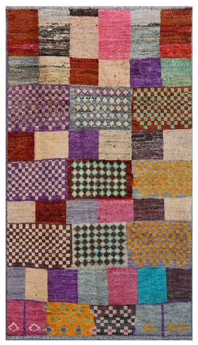 Taimany - Tappeto Tribale in Lana Multicolore - Fatto a Mano 150x80cm - CarpetLiving