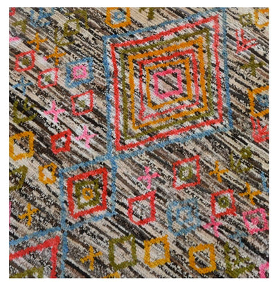 Taimany - Tappeto Tribale in Lana Multicolore - Fatto a Mano 142x84cm - CarpetLiving
