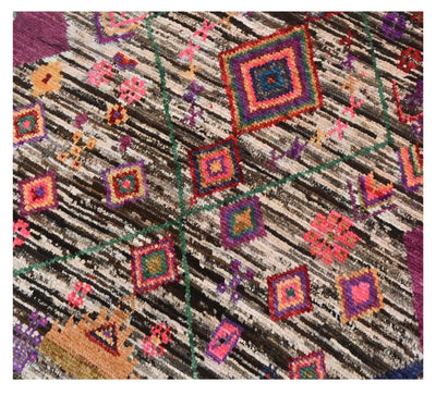 Taimany - Tappeto Tribale in Lana Multicolore - Fatto a Mano 137x85cm