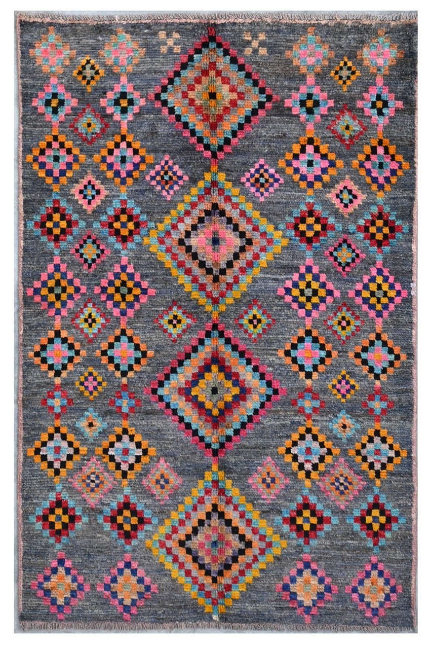 Taimany - Multicolor Tribal Wool Rug - Hand-Knotted 150x94cm