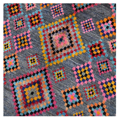 Taimany - Tappeto Tribale in Lana Multicolore - Fatto a Mano 150x94cm - CarpetLiving