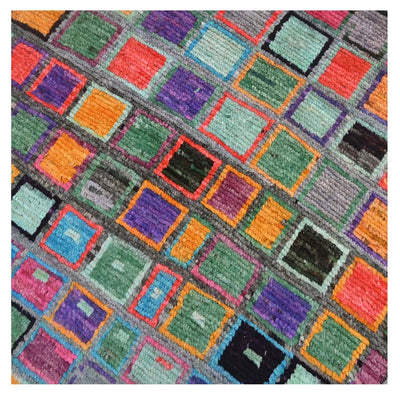 Taimany - Tappeto Tribale in Lana Multicolore - Fatto a Mano 133x87cm