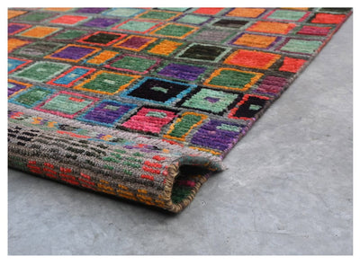 Taimany - Tappeto Tribale in Lana Multicolore - Fatto a Mano 133x87cm