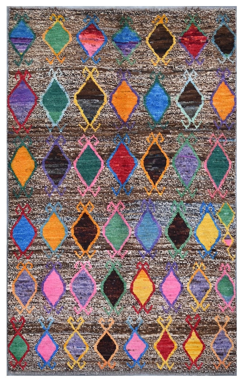 Taimany - Multicolor Tribal Wool Rug - Hand-Knotted 190x115cm
