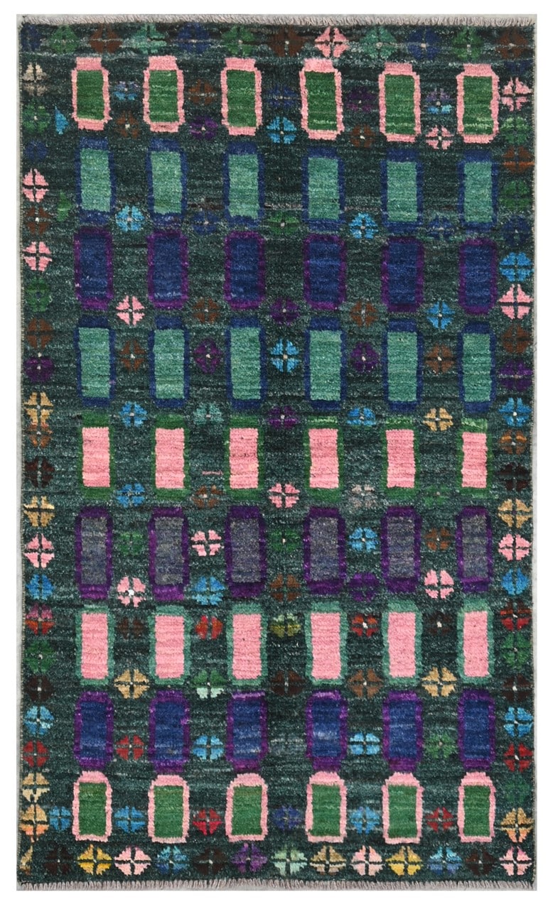 Taimany - Multicolor Tribal Wool Rug - Hand-Knotted 143x82cm