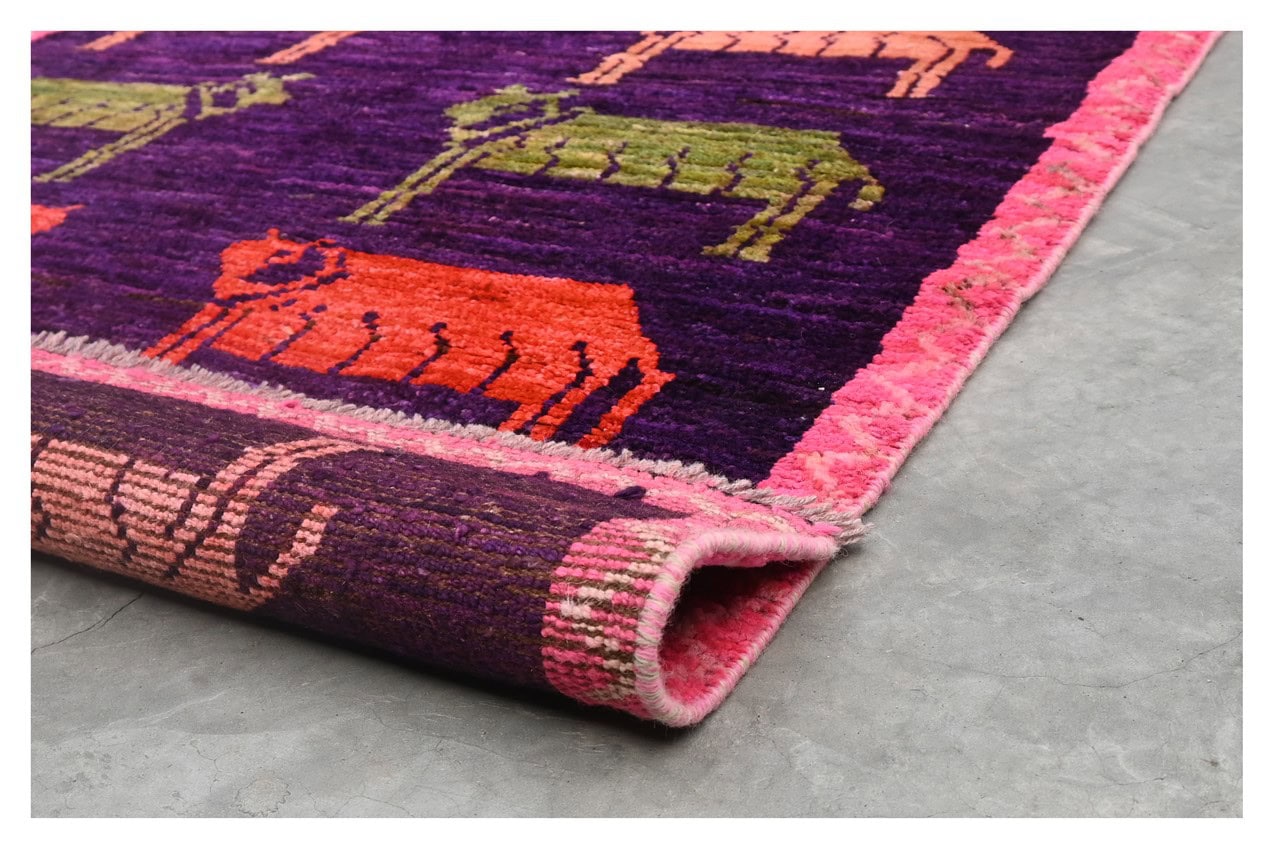 Taimany - Multicolor Tribal Wool Rug - Hand-Knotted 143x95cm
