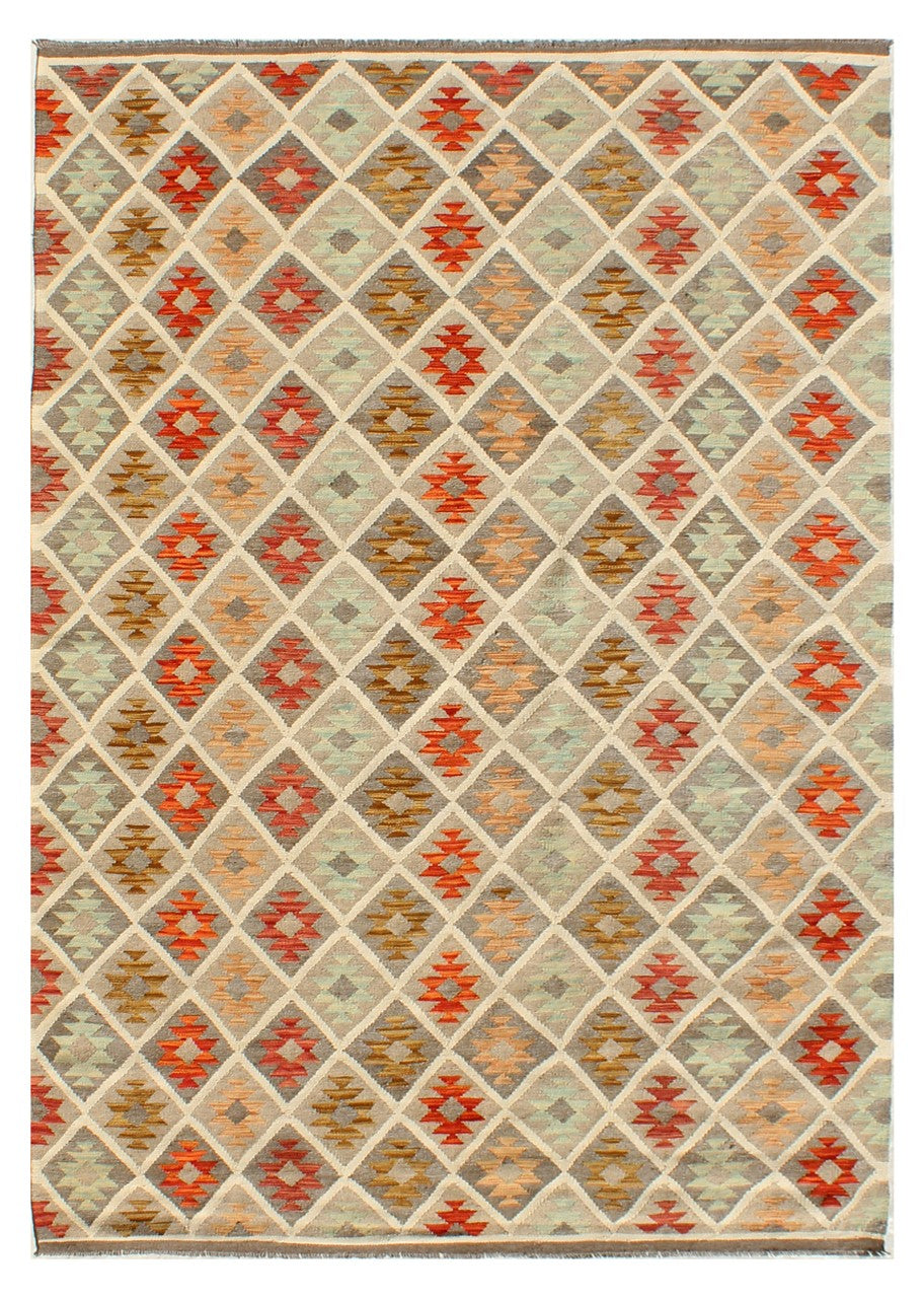 Tappeto Kilim Kaudani Afghan fatto a mano multicolore 311x199cm