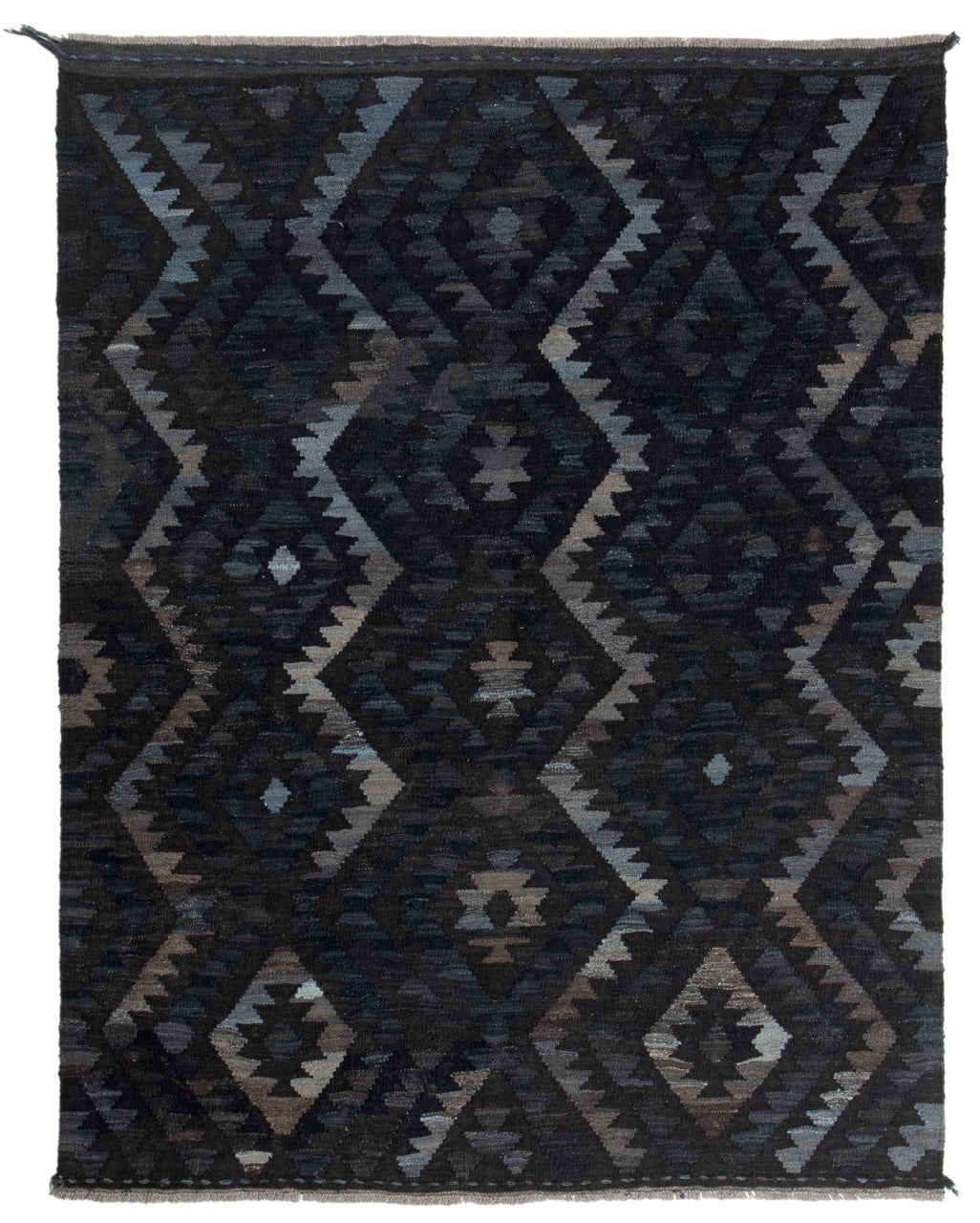 Tappeto Kilim Afghan Nero Naturale, Fatto a mano, 200x153cm
