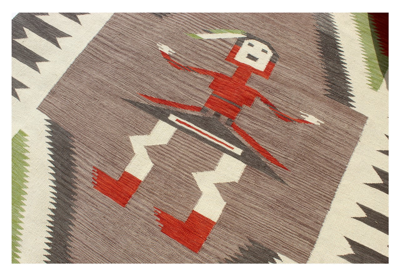 Modern wool Kilim carpet multi 255x179cm