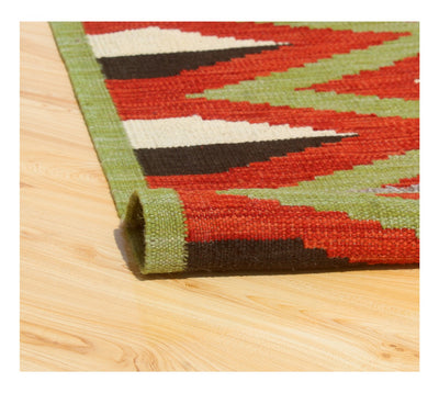 Tappeto Kilim moderno in lana multicolore 201x151cm - CarpetLiving