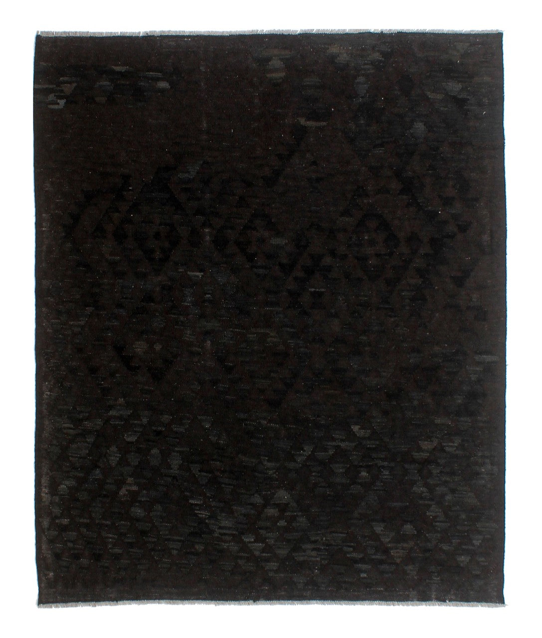 Tappeto Kilim Afghan Nero Naturale, Fatto a mano, 201x166cm