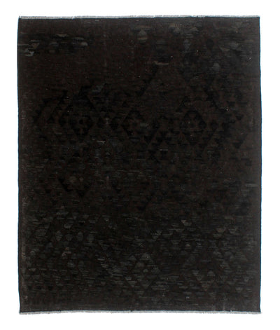 Tappeto Kilim Afghan Nero Naturale, Fatto a mano, 201x166cm - CarpetLiving