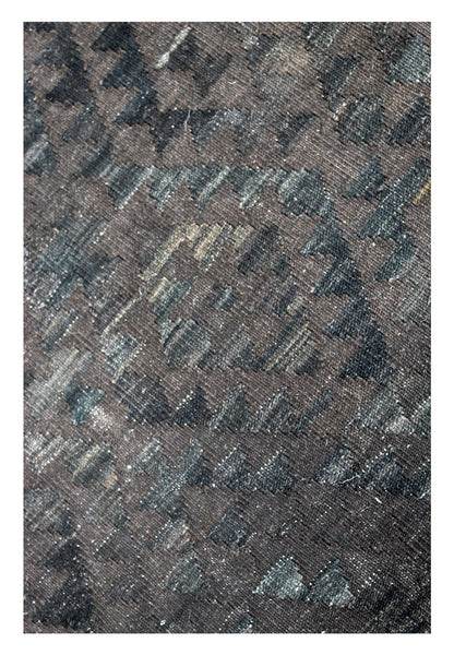 Tappeto Kilim Afghan Nero Naturale, Fatto a mano, 201x166cm