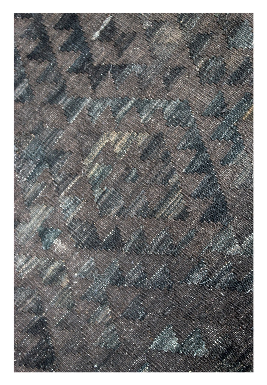 Tappeto Kilim Afghan Nero Naturale, Fatto a mano, 201x166cm