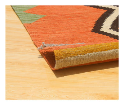 Tappeto Kilim moderno in lana multicolore 295x196cm - CarpetLiving