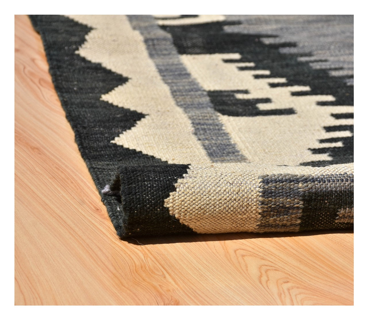 Tappeto Kilim moderno in lana multicolore 200x144cm