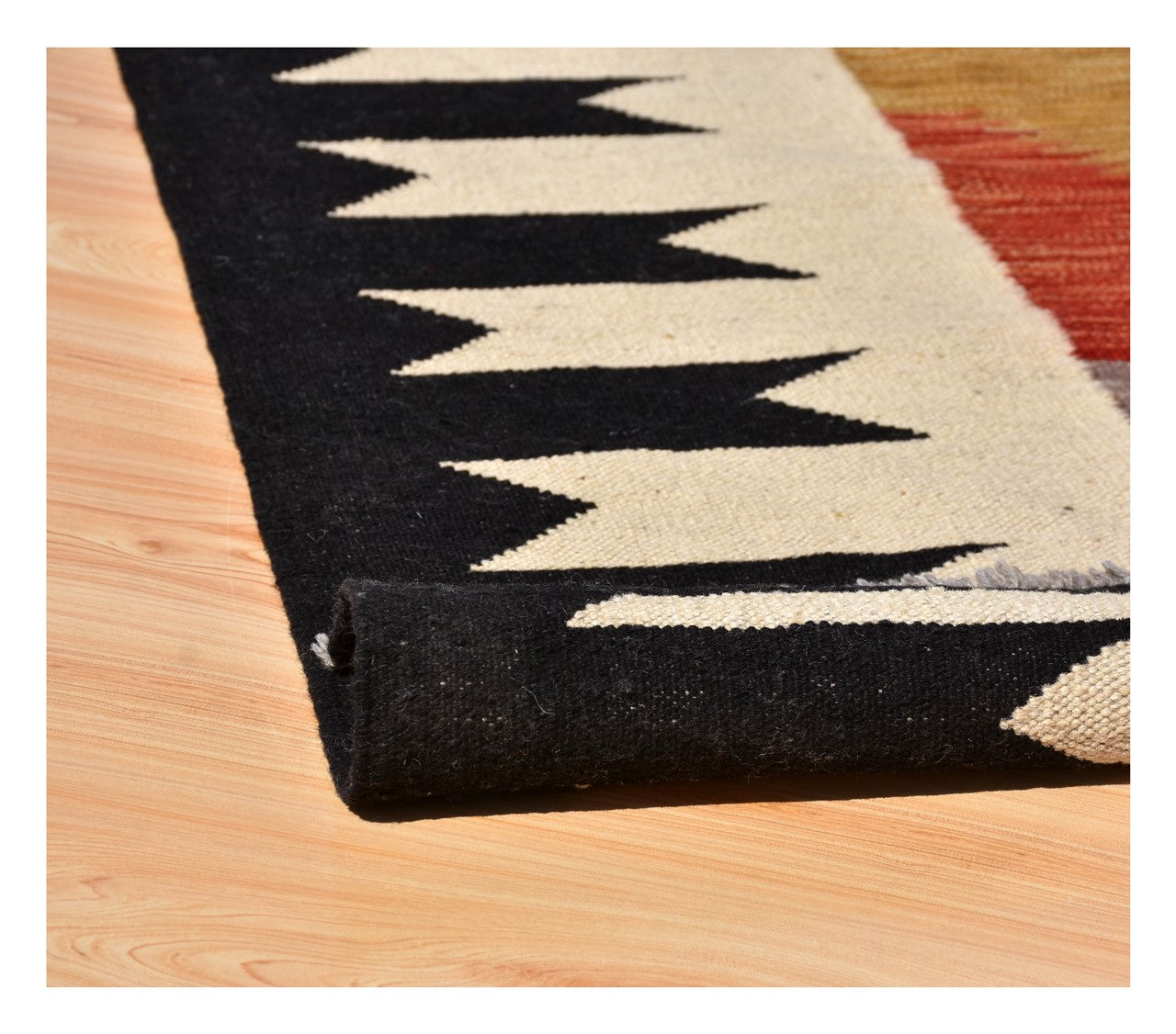 Tappeto Kilim moderno in lana multicolore 295x203cm