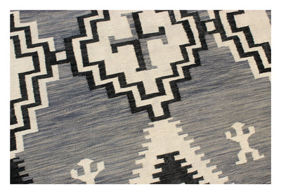 Modern wool Kilim carpet multi 193x145cm
