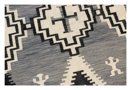 Modern wool Kilim carpet multi 193x145cm