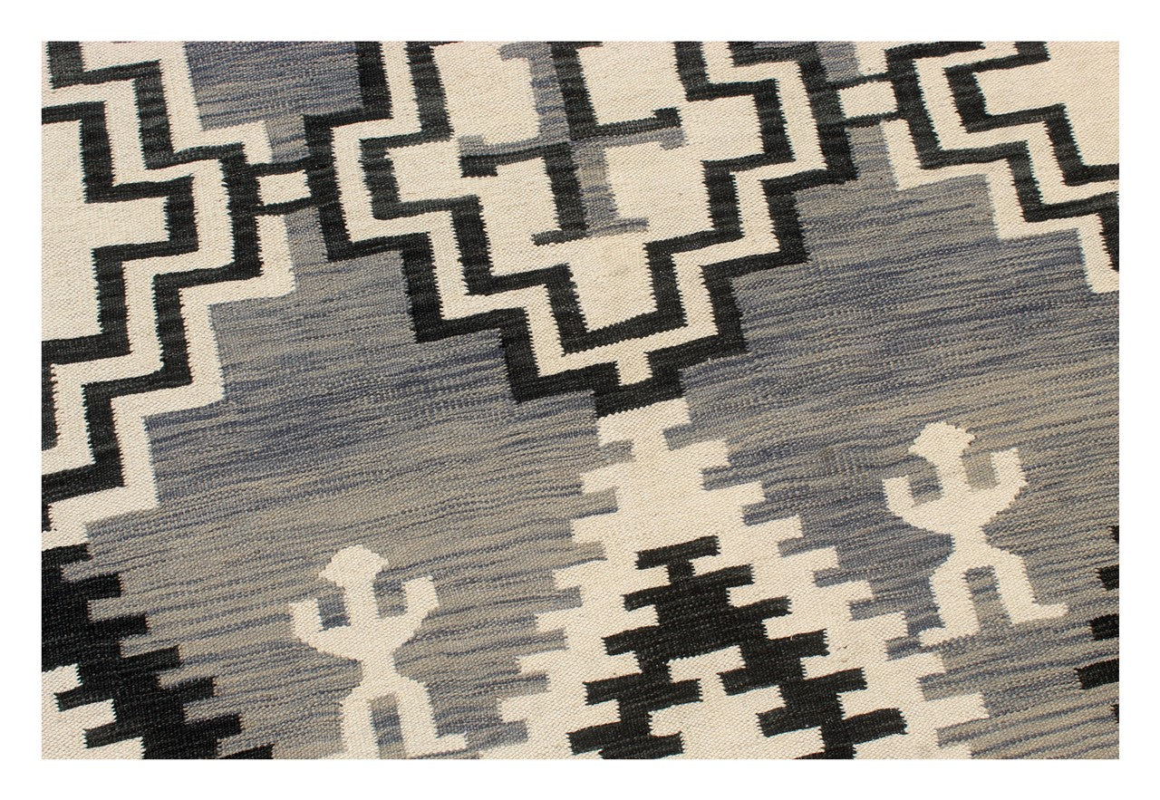 Modern wool Kilim carpet multi 201x140cm