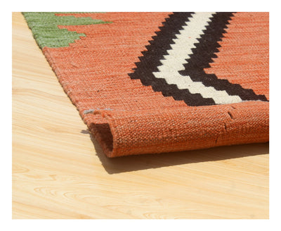 Tappeto Kilim moderno in lana multicolore 195x150cm