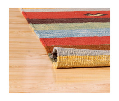 Taimany - Kilim Tribale in Lana Multicolore - Tappeto Fatto a Mano 176x120cm