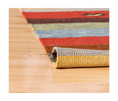 Taimany - Multicolor Tribal Wool Kilim Rug - Hand-Woven 176x120cm