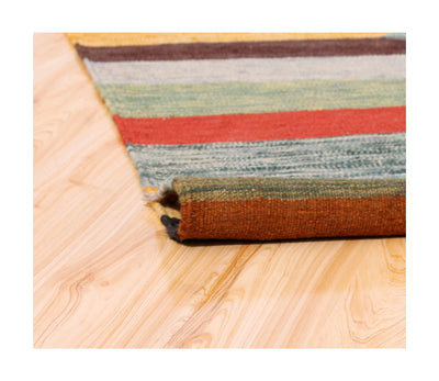 Taimany - Kilim Tribale in Lana Multicolore - Tappeto Fatto a Mano 174x120cm - CarpetLiving