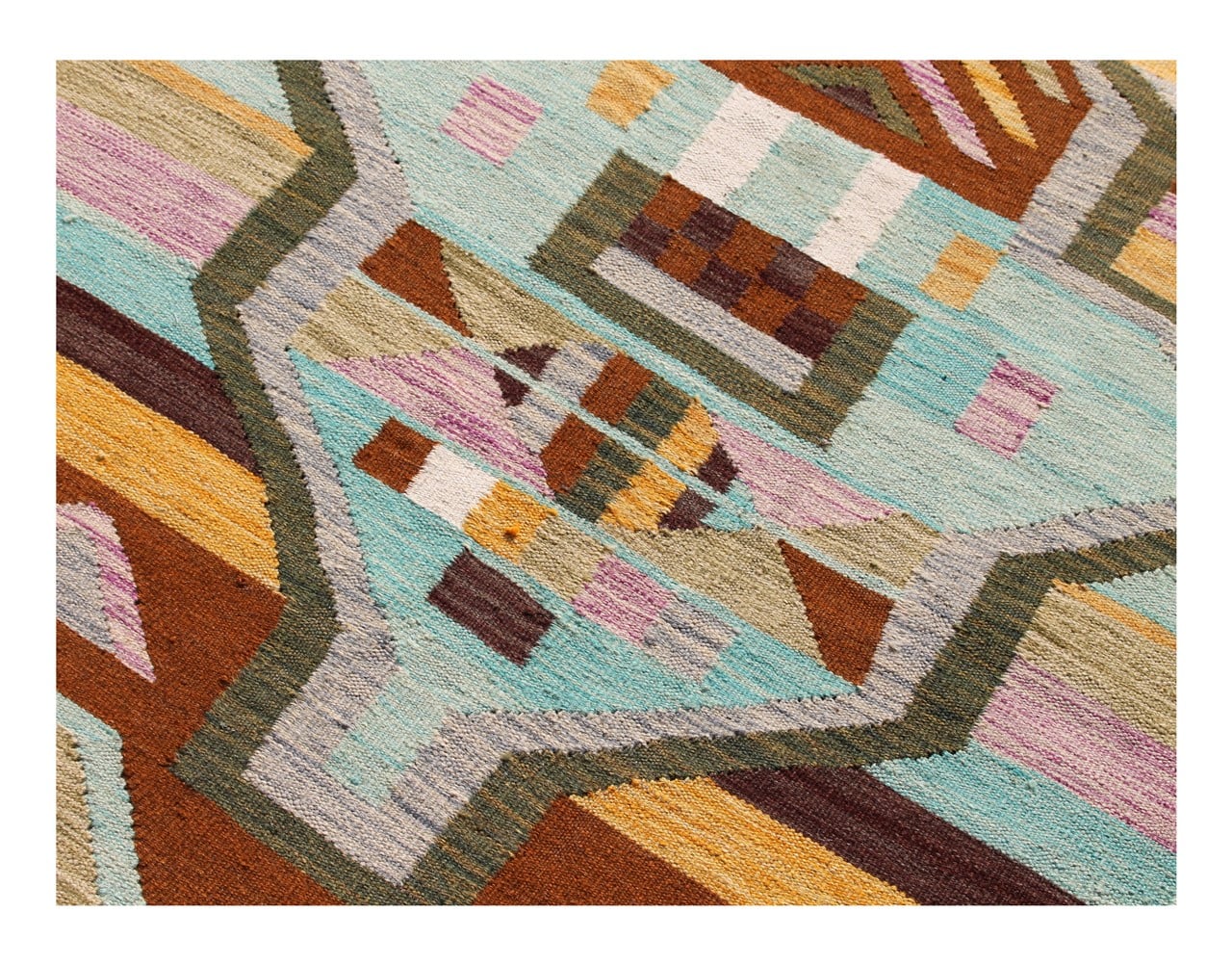 Taimany - Multicolor Tribal Wool Kilim Rug - Hand-Woven 180x120cm