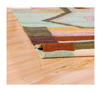 Taimany - Kilim Tribale in Lana Multicolore - Tappeto Fatto a Mano 180x120cm - CarpetLiving
