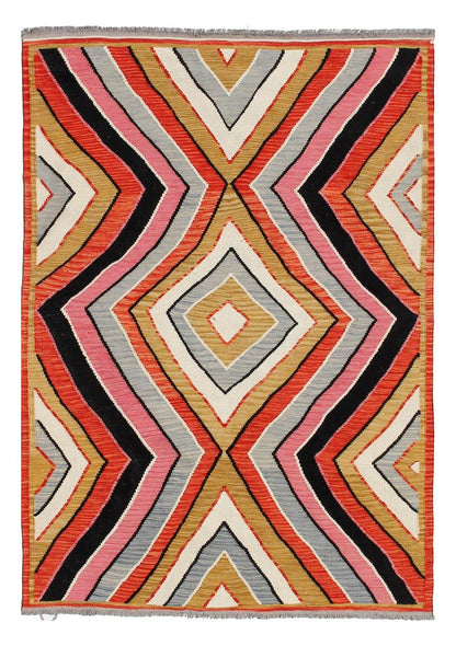 Modern wool Kilim carpet multi 200x154cm