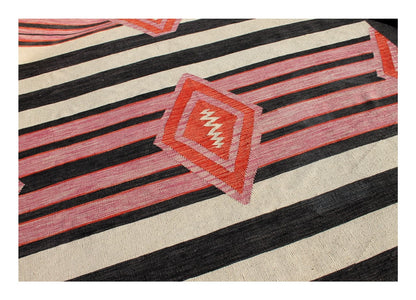 Tappeto Kilim moderno in lana multicolore 290x250cm