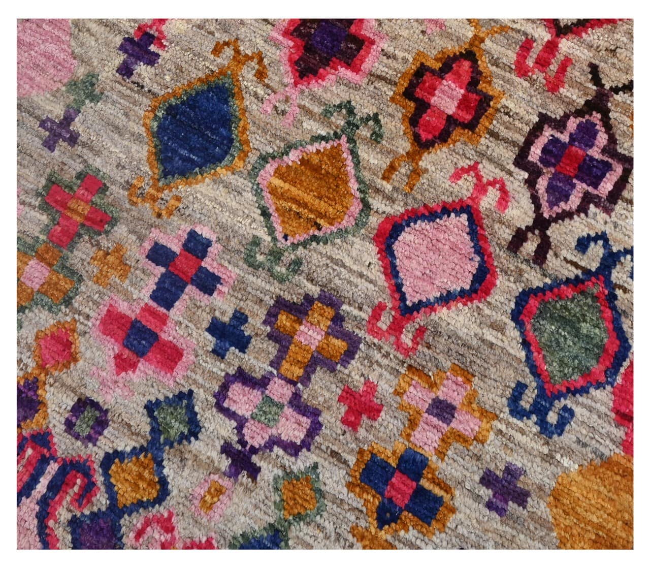 Taimany - Multicolor Tribal Wool Rug - Hand-Knotted 114x76cm