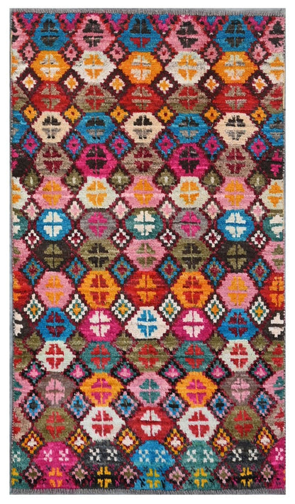 Taimany - Multicolor Tribal Wool Rug - Hand-Knotted 145x79cm
