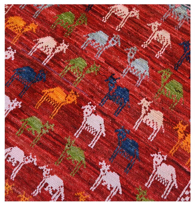 Taimany - Tappeto Tribale in Lana Multicolore - Fatto a Mano 139x90cm