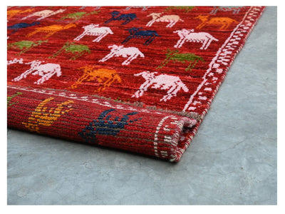 Taimany - Tappeto Tribale in Lana Multicolore - Fatto a Mano 139x90cm