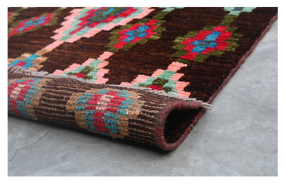 Taimany - Multicolor Tribal Wool Rug - Hand-Knotted 107x78cm