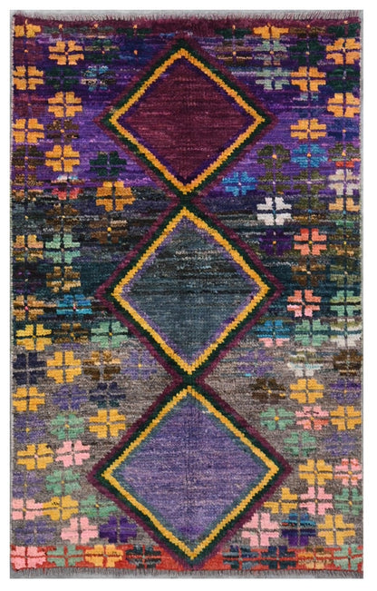 Taimany - Multicolor Tribal Wool Rug - Hand-Knotted 119x73cm