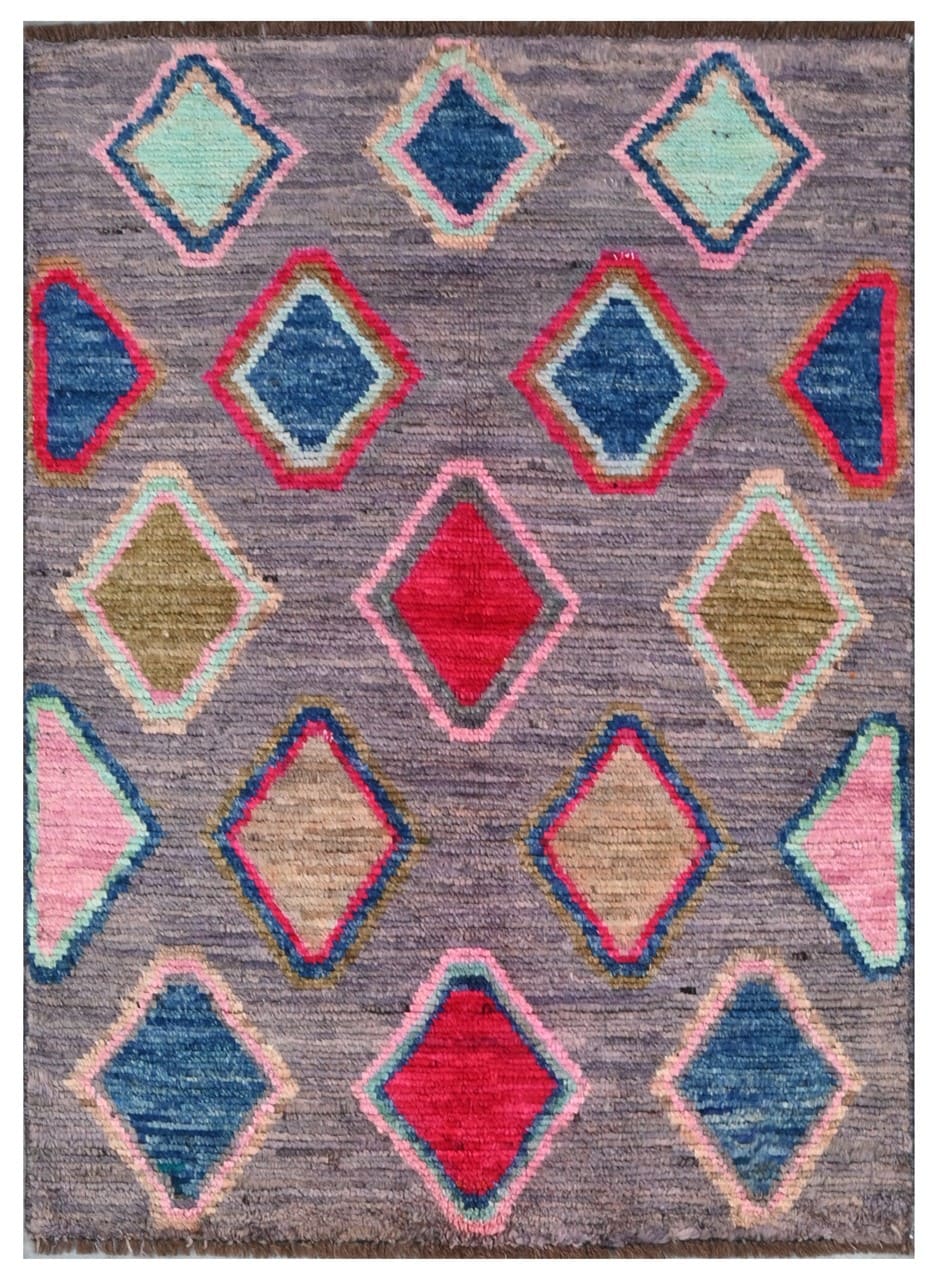 Taimany - Multicolor Tribal Wool Rug - Hand-Knotted 138x86cm