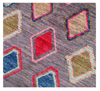 Taimany - Tappeto Tribale in Lana Multicolore - Fatto a Mano 138x86cm