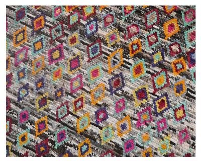 Taimany - Tappeto Tribale in Lana Multicolore - Fatto a Mano 125x81cm