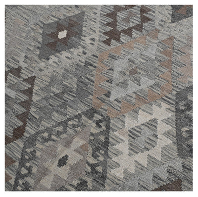Tappeto Kilim Afghan Grigio Naturale, Fatto a mano, 291x200cm - CarpetLiving