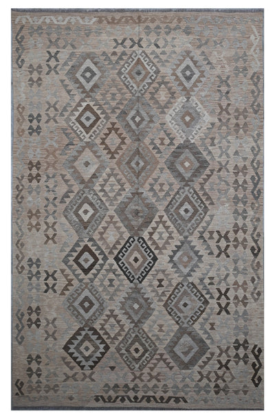 Tappeto Kilim Afghan Grigio Naturale, Fatto a mano, 314x294cm - CarpetLiving