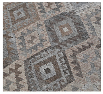 Tappeto Kilim Afghan Grigio Naturale, Fatto a mano, 314x294cm - CarpetLiving