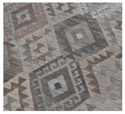 Tappeto Kilim Afghan Grigio Naturale, Fatto a mano, 314x294cm