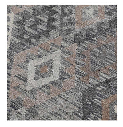 Handmade Natural Grey Afghan Kilim Rug, 293x199cm
