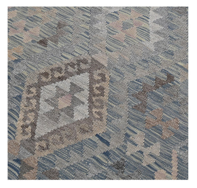 Tappeto Passatoia Kilim Grigio Naturale, Fatto a mano, 298x86cm - CarpetLiving
