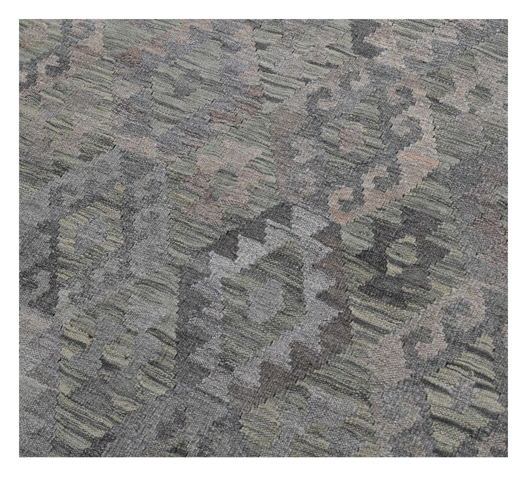 Tappeto Kilim Afghan Grigio Naturale, Fatto a mano, 295x213cm